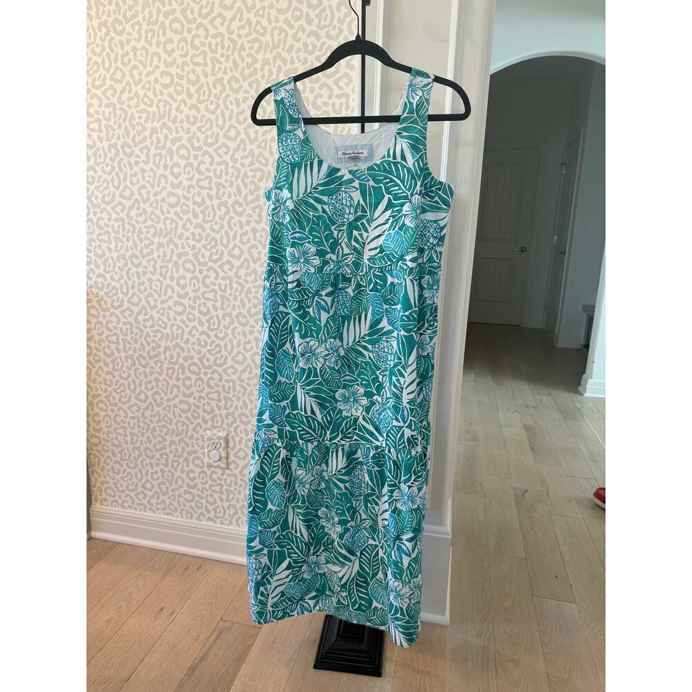 Tommy Bahama Women's Atlantis Teal Floral Coco Bay Dress Size S